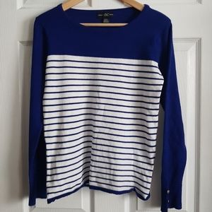 Beautiful Bright Cobalt Blue w/ White Stripes Top